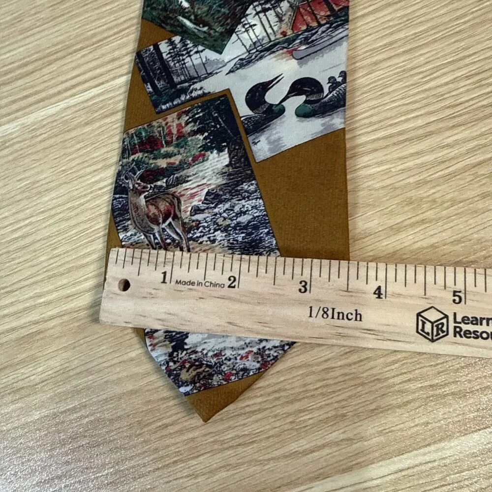 Vtg 80s Colori by Gulins Silk Necktie Mallard Duck Wildlife Hunting Sportman Lot